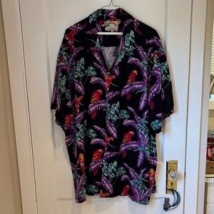 Tropical Parrot Print Men's Casual Shirt